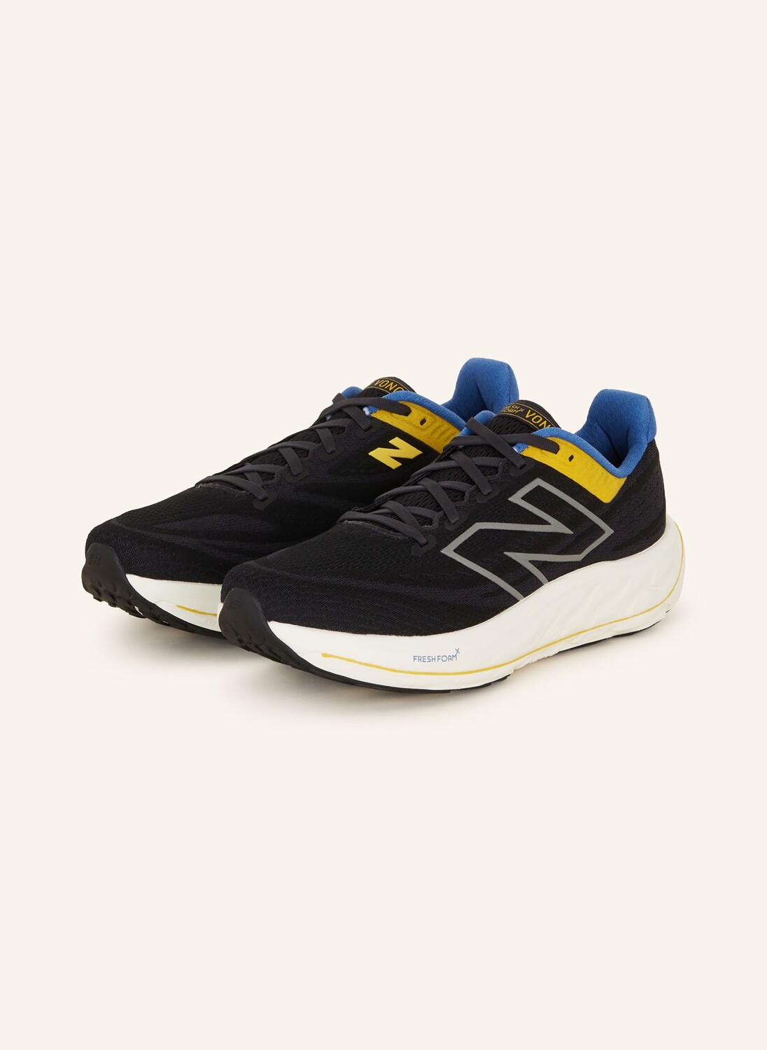 

Кроссовки fresh foam x vongo v6 new balance, цвет SCHWARZ/BLAU/GELB