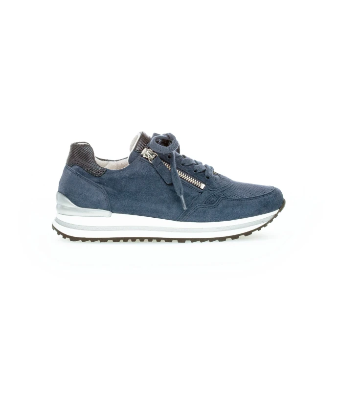 

Спортивные кроссовки с перфорацией из синей замши Gabor, синий