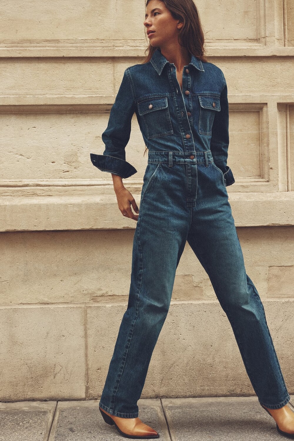

Джинсовый комбинезон Z1975 с передними карманами ZARA, индиго