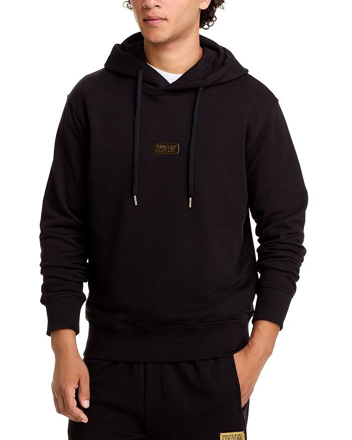 

Пуловер Versace Jeans Couture из хлопковой смеси с капюшоном, черный