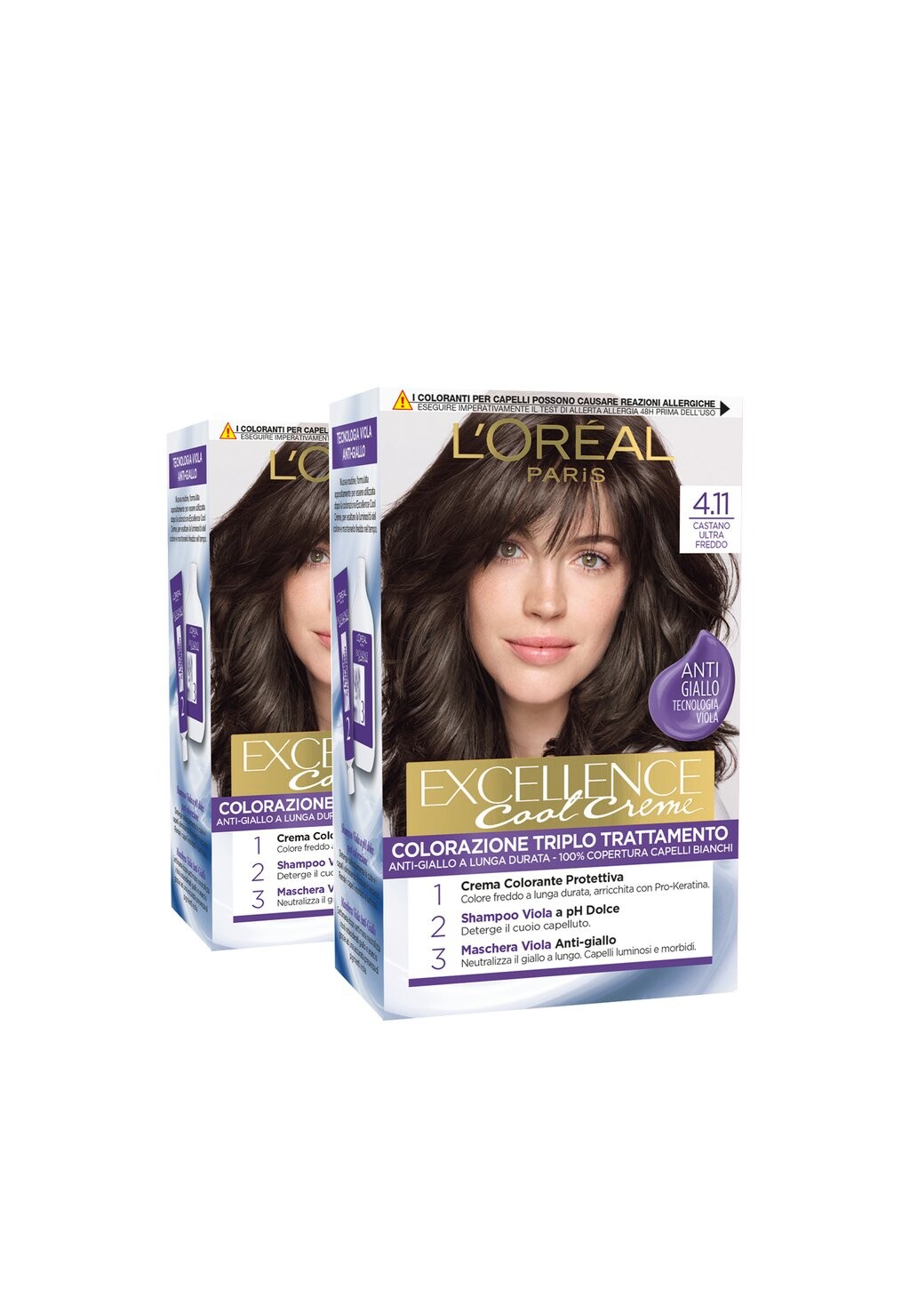

Краска для волос EXCELLENCE COOL AZIONE COPRE IL 2 PACK L'Oréal Paris, коричневый