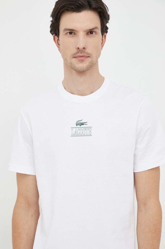 

Хлопковая футболка Lacoste, белый