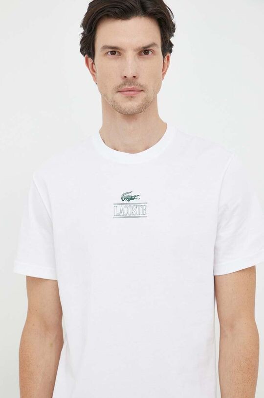 Хлопковая футболка Lacoste, белый