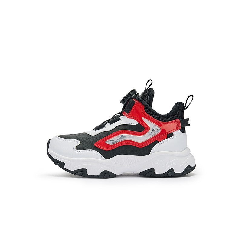 

Кроссовки XTEP Kids Lifestyle Shoes PS Mid-top Black/New White/Steel Red, черный/белый/красный