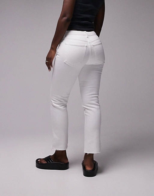 Белые прямые джинсы Topshop Hourglass