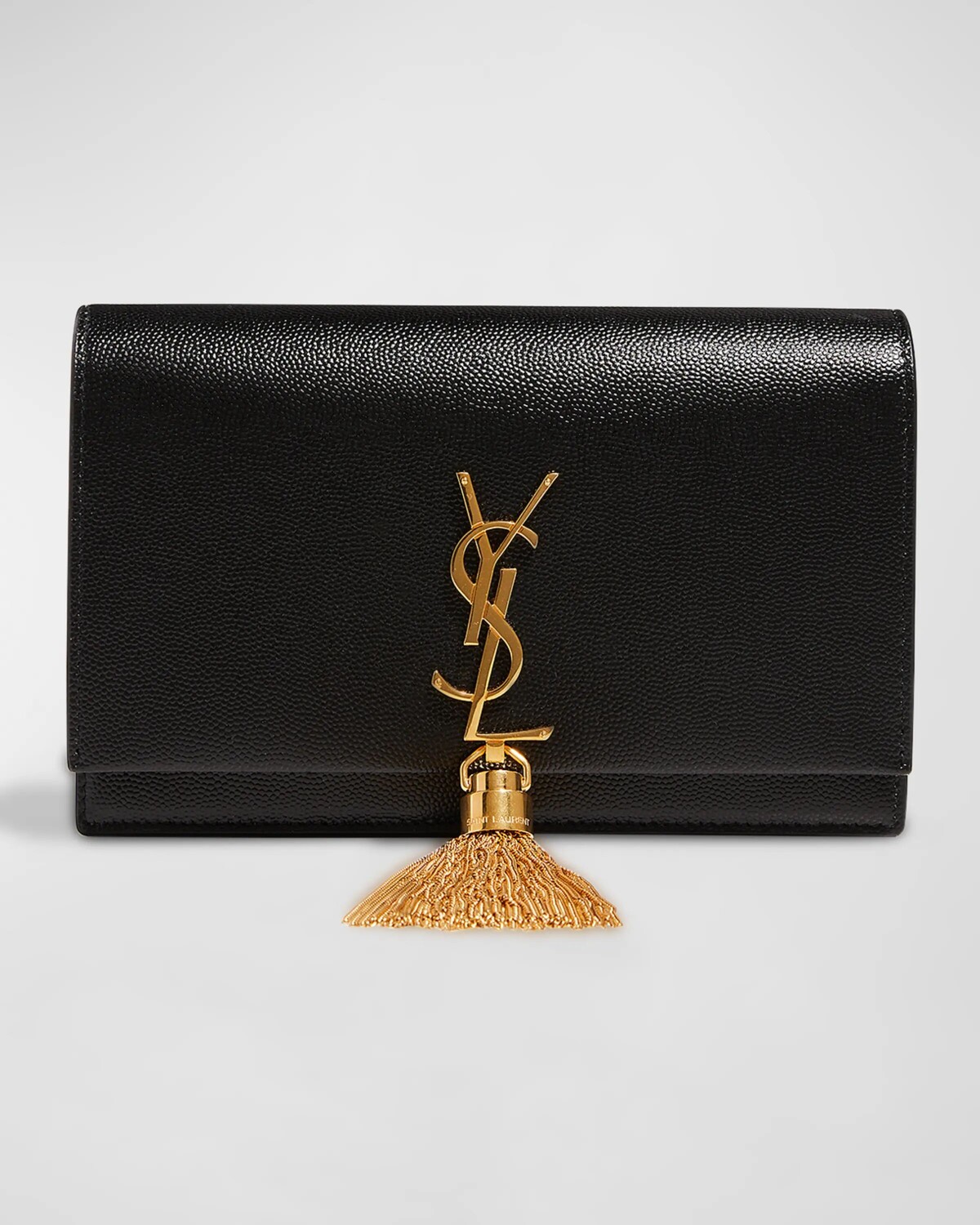 

Кошелек Kate Tassel YSL на цепочке из зерненой кожи Saint Laurent, цвет Black