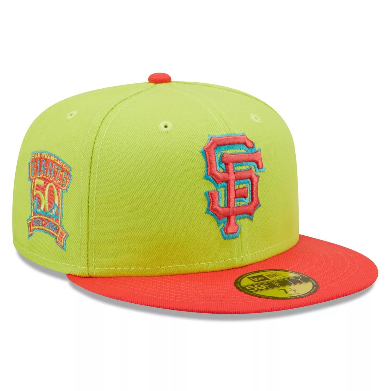 

Мужская шляпа New Era зеленого/красного цвета San Francisco Giants Cyber ​​Highlighter 59FIFTY