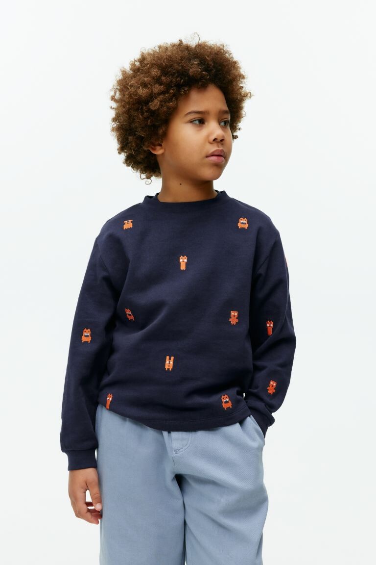 

Толстовка с вышивкой H&M, синий