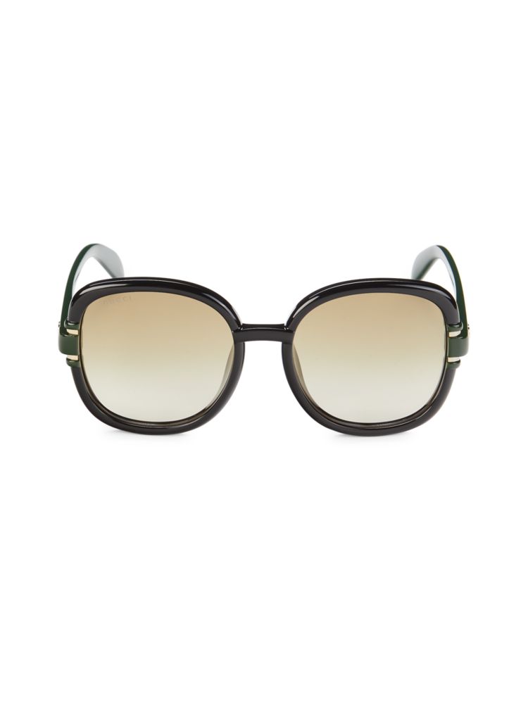 Квадратные солнцезащитные очки 57MM Gucci, черный цена и фото