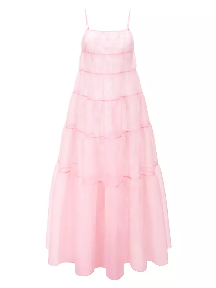Платье Whitley из хлопковой органзы Staud, цвет cherry blossom