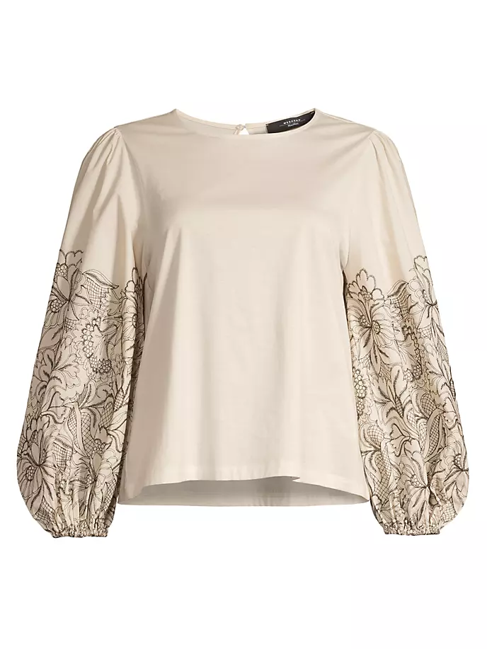 

Блуза с вышивкой Avenue Weekend Max Mara, слоновая кость