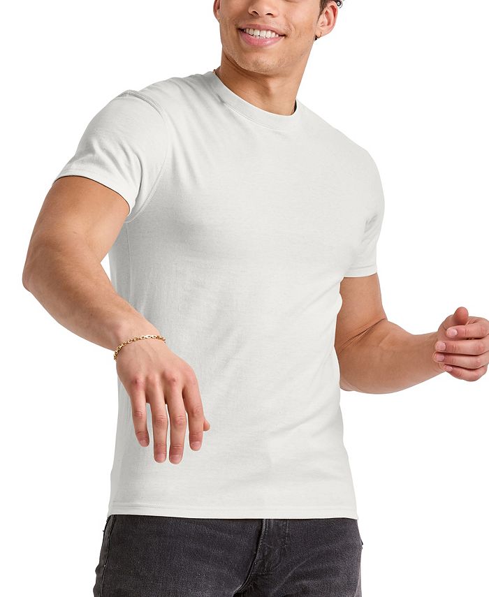 Мужская футболка Originals Tri-Blend с короткими рукавами Hanes, белый мужская футболка originals tri blend с короткими рукавами и карманами hanes черный
