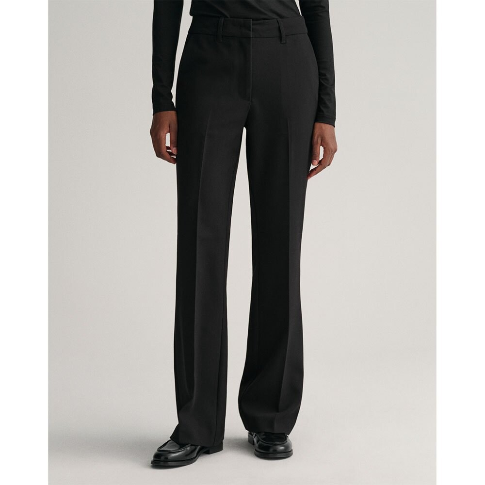 

Брюки Gant Slim Flare Slack Dress, черный