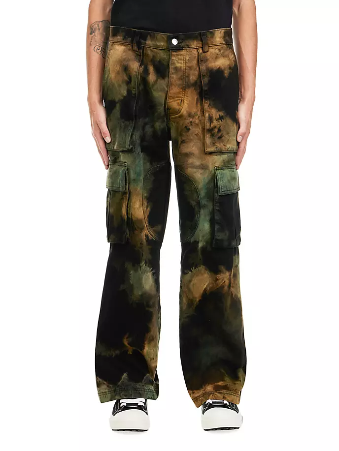 

Джинсовые брюки карго с принтом тай-дай Nahmias, цвет camo tye dye