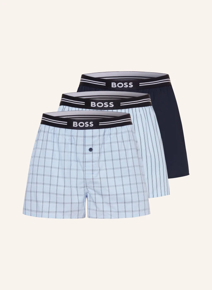 

Комплект из 3 тканых боксеров Boss, синий