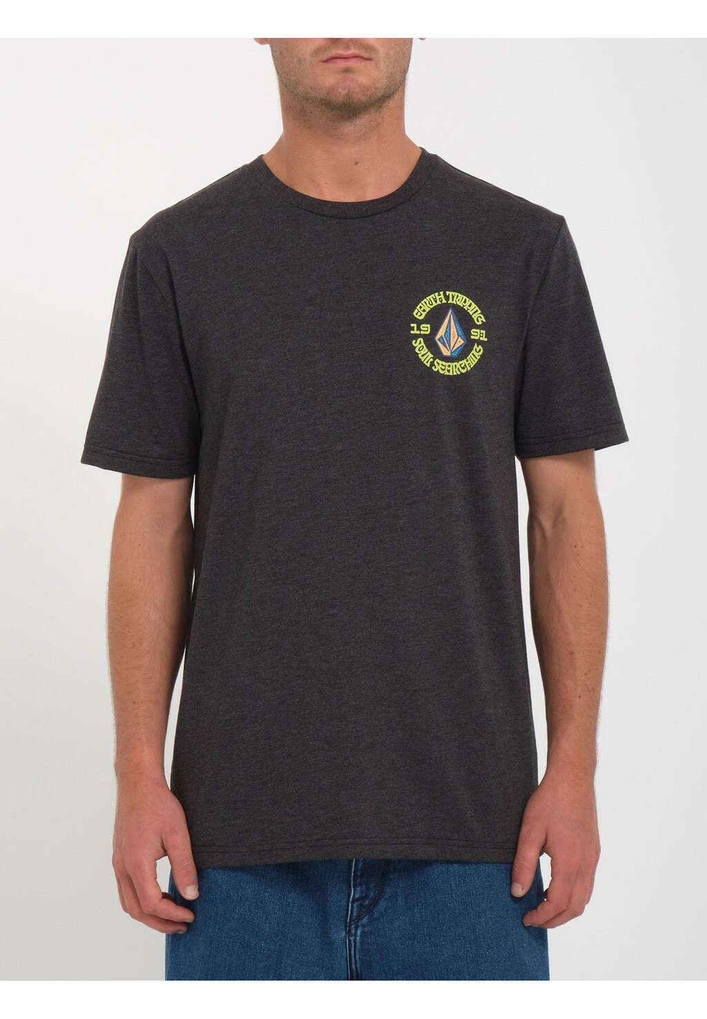 

Футболка с принтом Fried Hth Sst Volcom, цвет heather black