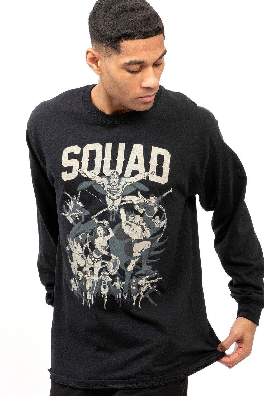 

Хлопковая футболка с длинными рукавами Squad DC Comics, черный