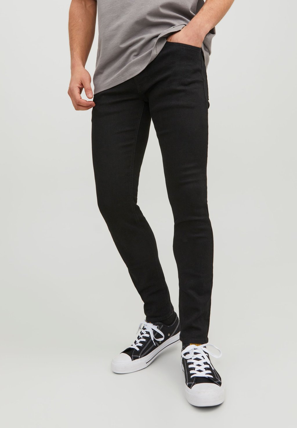 Джинсы скинни JJILIAM JJORIGINAL Jack & Jones, черный деним джинсы скинни стретч jjiliam jjoriginal 36 синий