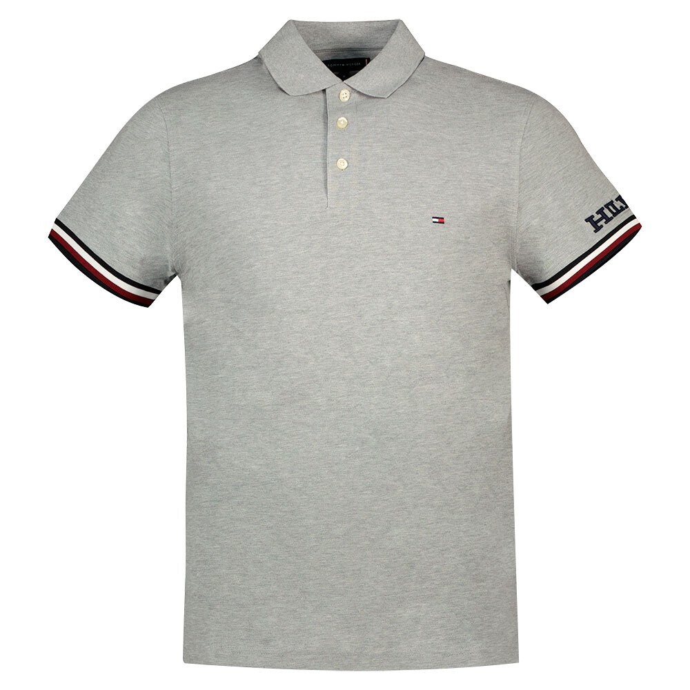 

Поло с коротким рукавом Tommy Hilfiger Monotype Gs Cuff Slim, серый
