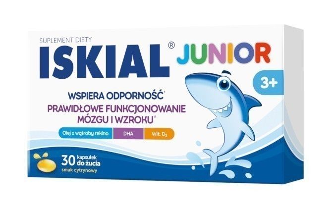 Iskial Junior Kapsułki Do Żucia Масло печени акулы, 30 шт. фотографии