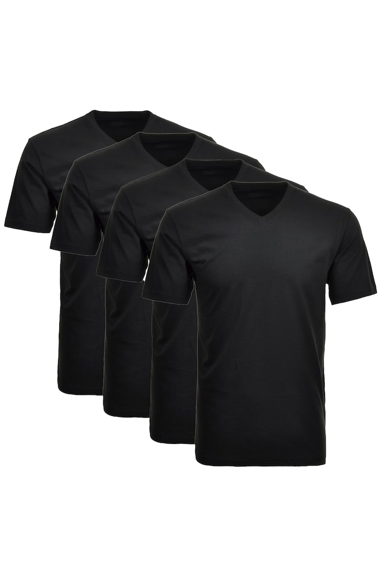 Самодельная футболка с заостренным вырезом – 4 шт Ragman, черный
