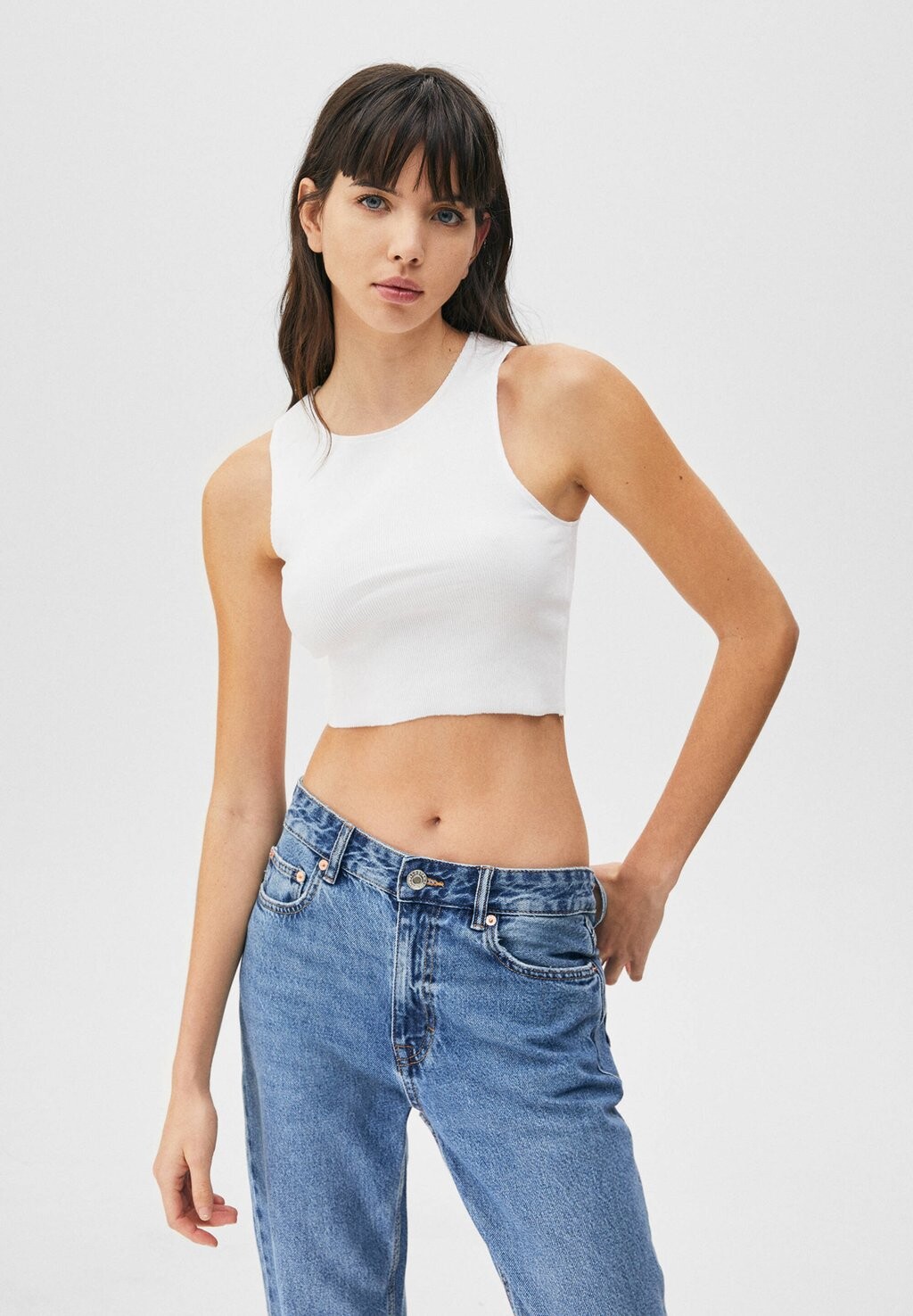 Топ PULL&BEAR, белый топ pull