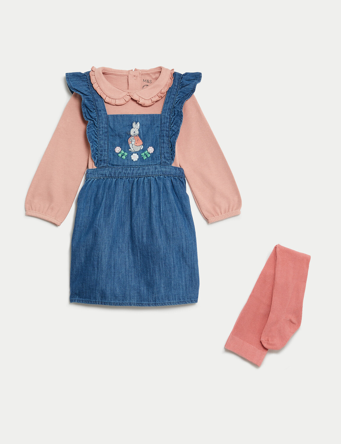 

Костюм из 3 предметов с хлопковым кроликом Питером (0–3 года) Marks & Spencer, деним
