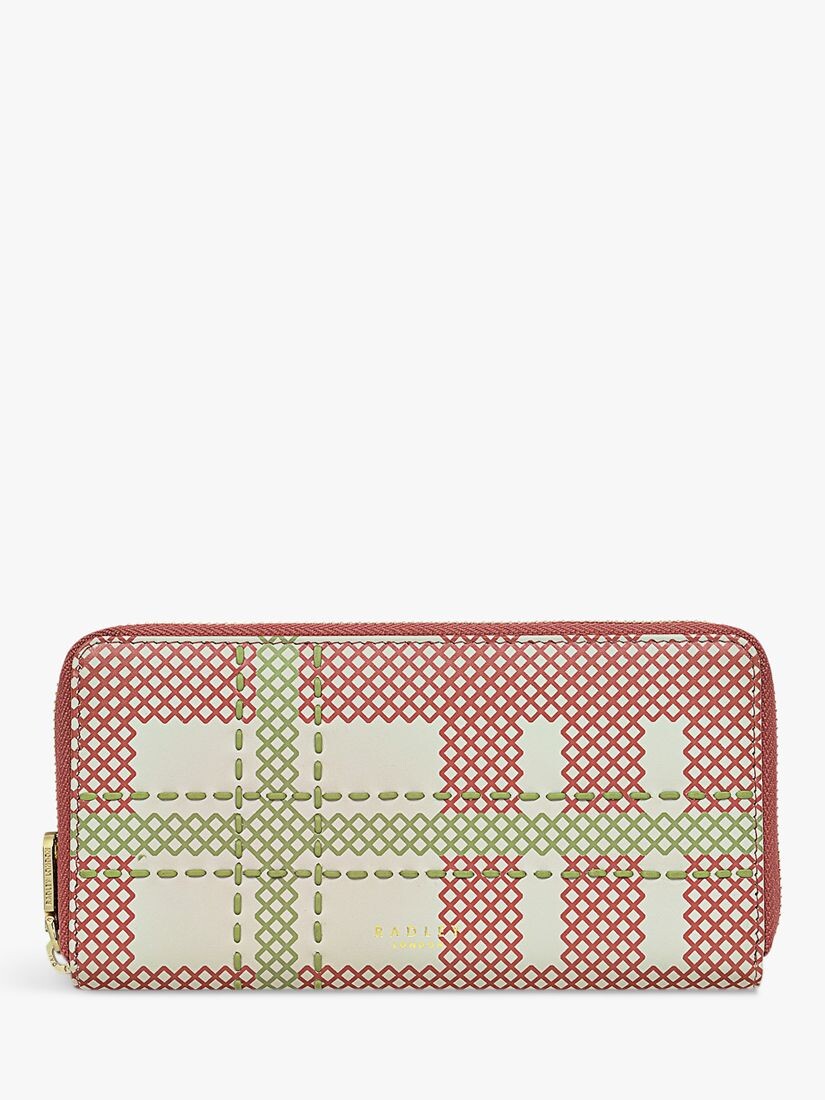 

Кошелек Radley Check Street, большой на молнии вокруг утренника, пемза/мульти