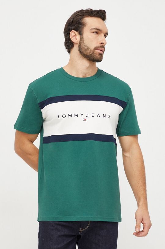 

Хлопковая футболка Tommy Jeans, зеленый