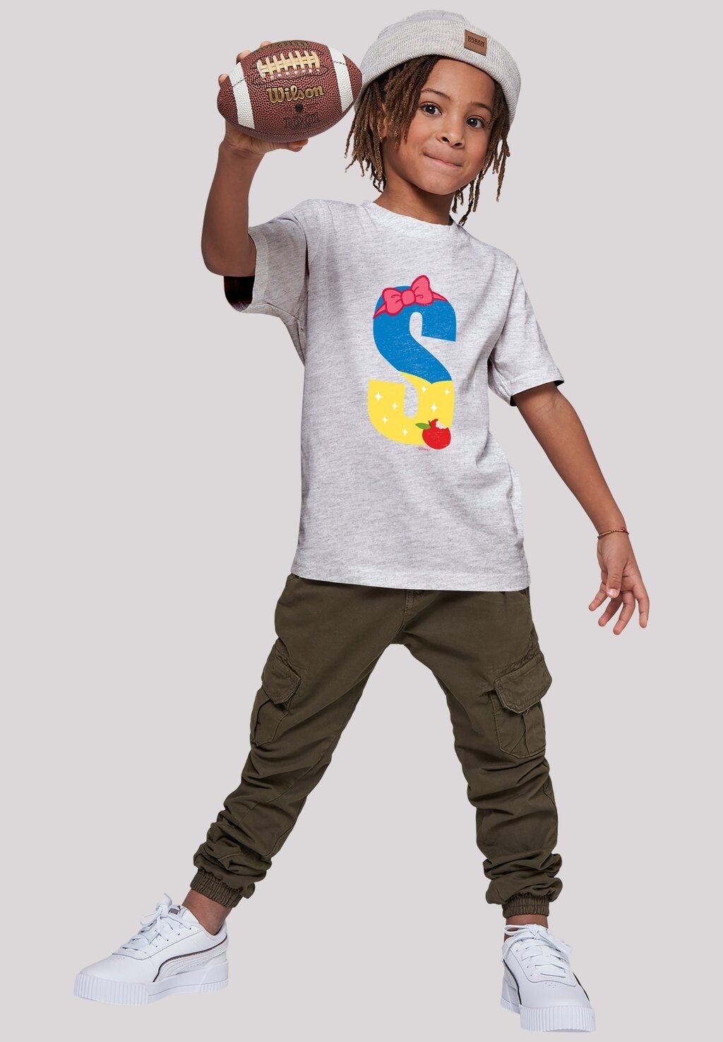 

Футболка с принтом DISNEY ALPHABET S IS FOR SNOW WHITE F4NT4STIC, цвет heather grey