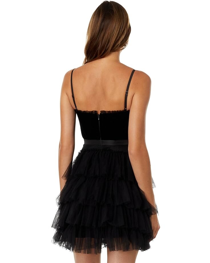 

Платье Betsy & Adam Short Velvet/Mesh Party Dress, черный