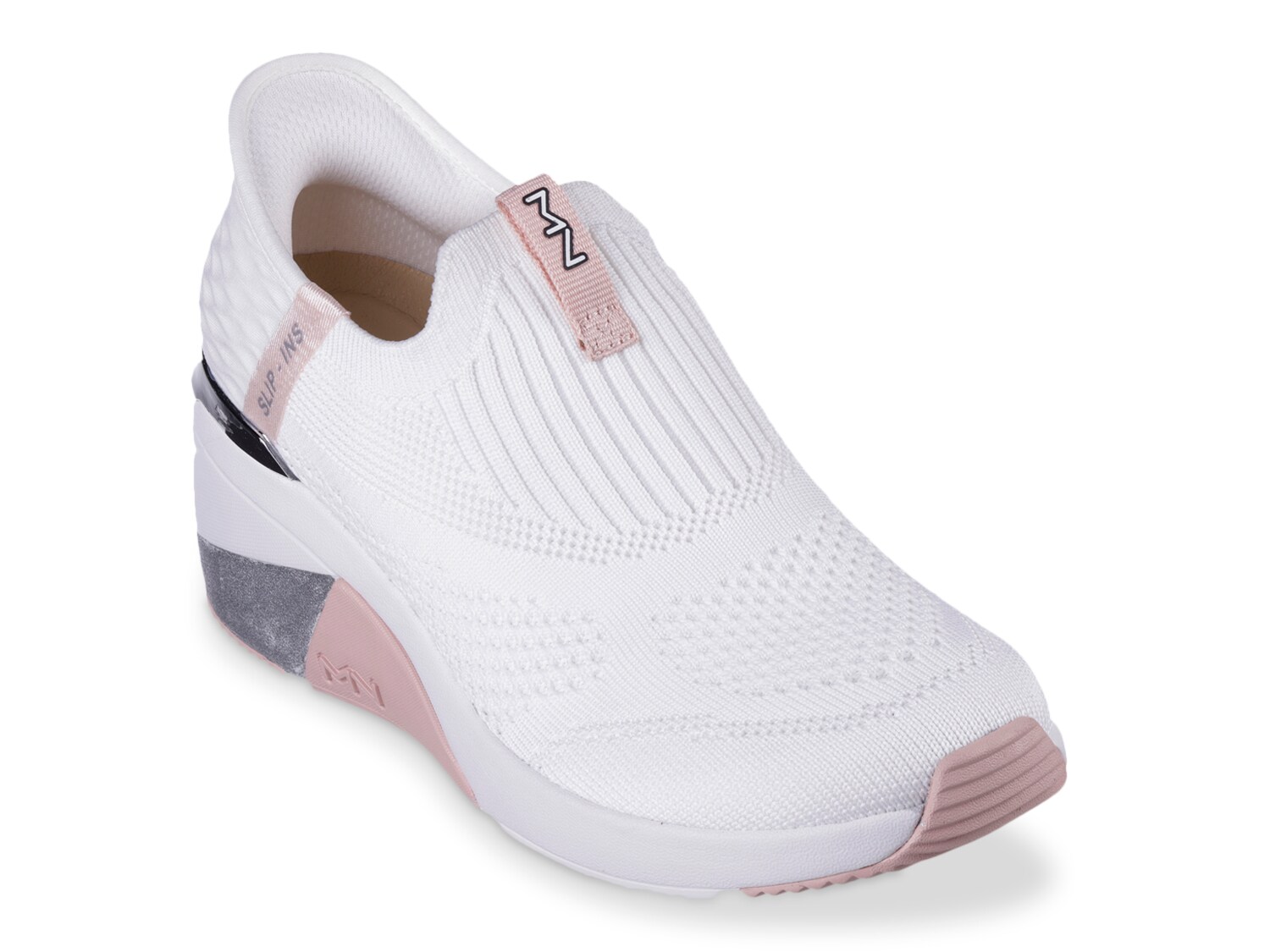 Слипоны женские Skechers A Wedge Slip-Ins, белый / розовый