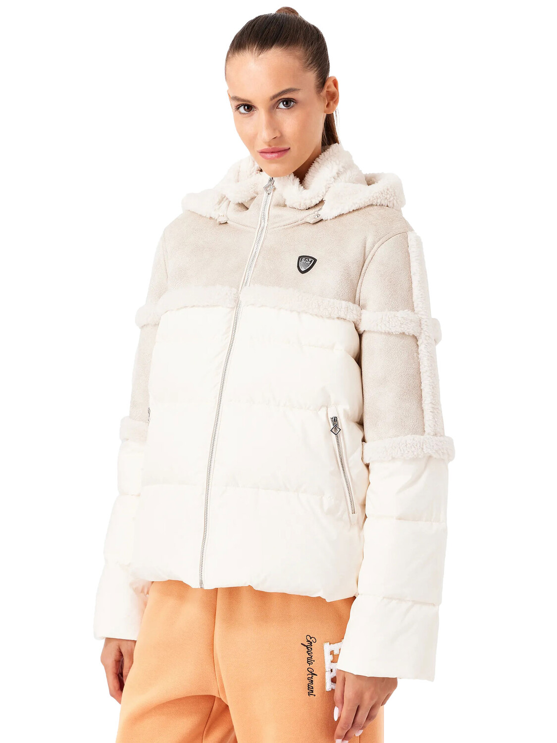 

EMPORIO ARMANI Куртка с эффектом овчины, белый
