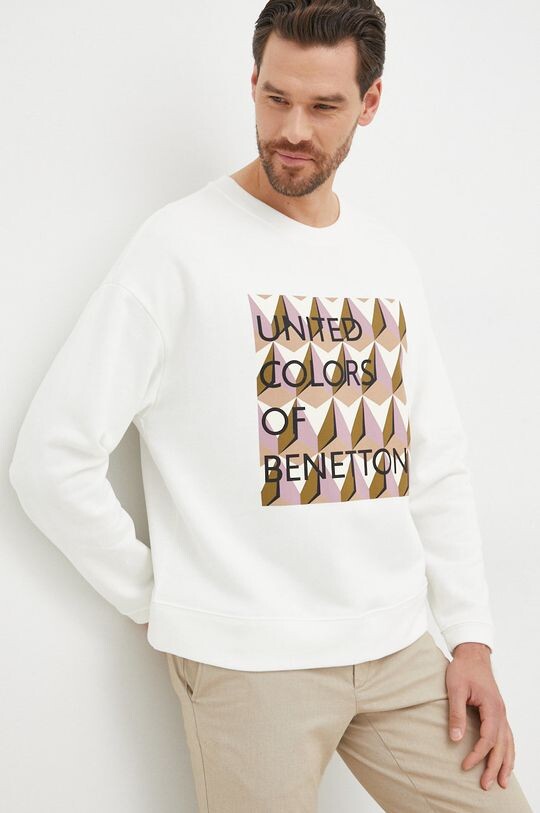 

Хлопковая толстовка United Colors of Benetton, белый