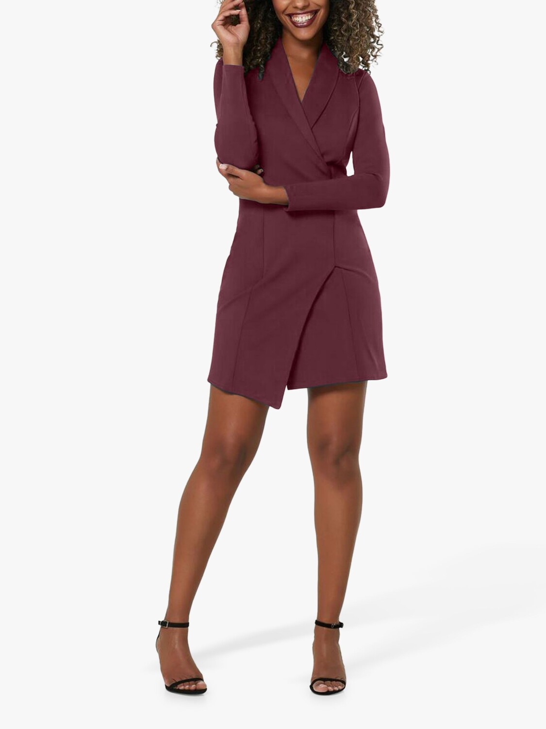 

Мини-платье с драпировкой и запахом Closet London, бордовый, Красный