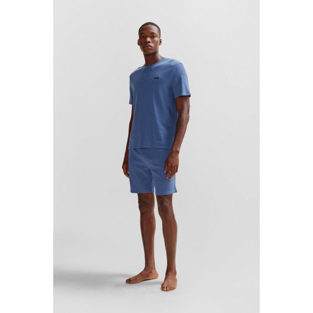 

Пижамная футболка с вышитым логотипом BOSS, цвет Light Blue