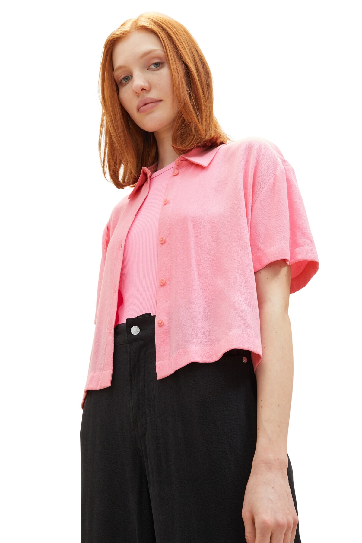 Блуза - Розовый - Классический крой Tom Tailor блуза оранжевый классический крой tom tailor denim