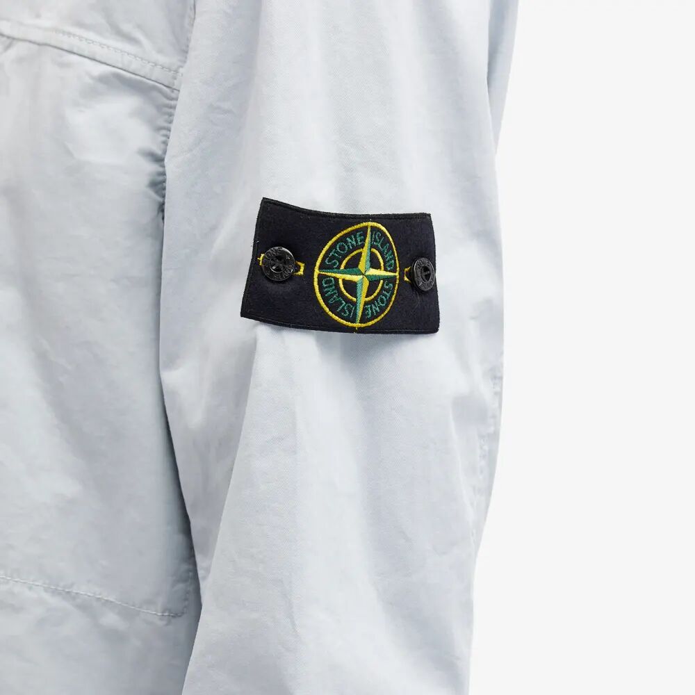 

Stone Island Куртка-рубашка на молнии из хлопкового твила Supima стрейч-TC, синий