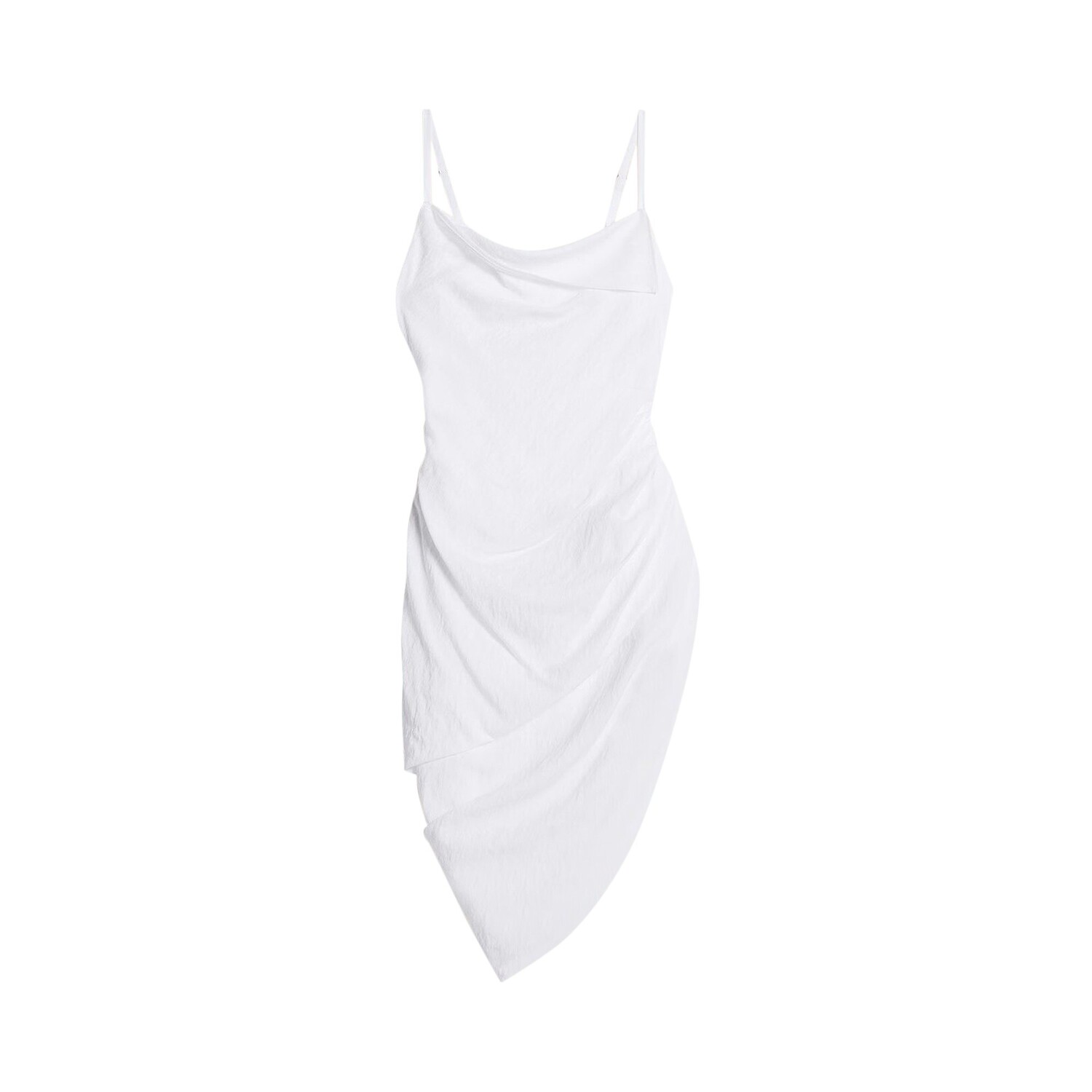 

Асимметричное мини-платье Jacquemus с драпировкой, Белое, Белый