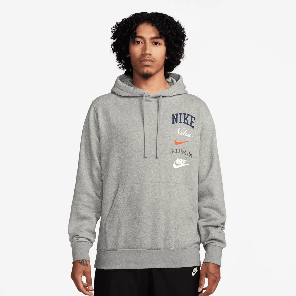 

Худи Nike Club Fleece Stack Graphics, серый/серый