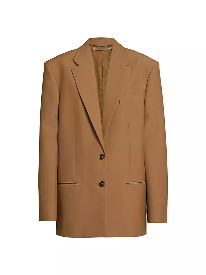 

Однобортный шерстяной пиджак оверсайз Stella Mccartney, цвет tobacco