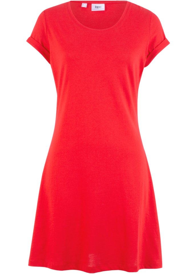 Платье-рубашка с короткими рукавами Bpc Bonprix Collection, красный платье рубашка миди с рукавами 3 4 bpc bonprix collection черный