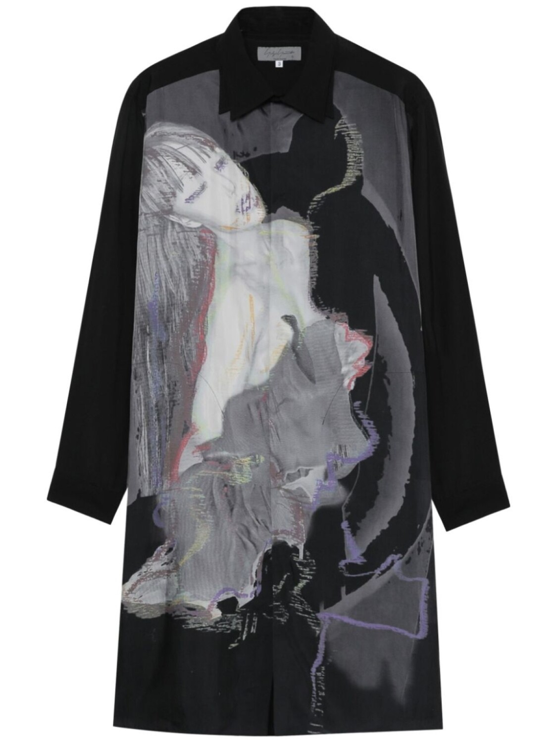 

Yohji Yamamoto рубашка с принтом, черный