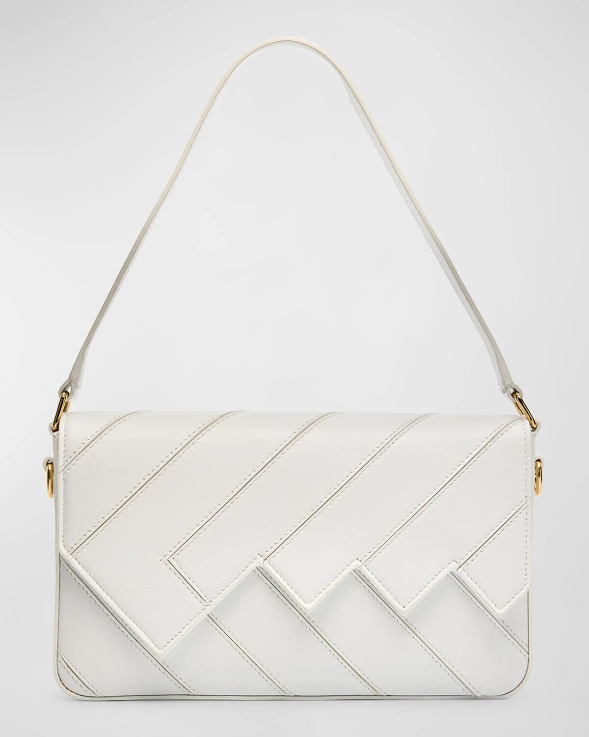 

Большая кожаная сумка через плечо с клапаном Wave Missoni, цвет White