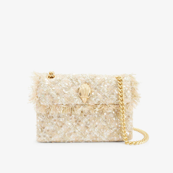

Твидовая сумка через плечо kensington mini Kurt Geiger London, цвет champagne