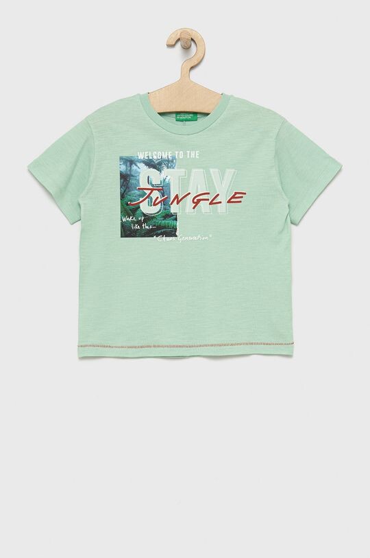 

Хлопковая футболка для детей United Colors of Benetton, зеленый