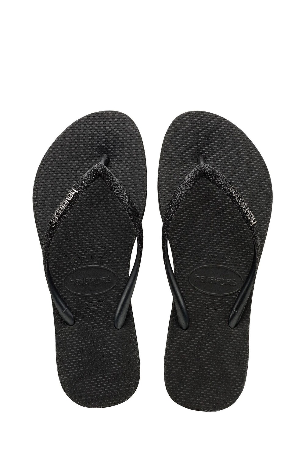 

Узкие блестящие шлепанцы Havaianas, черный