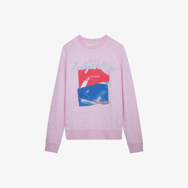 

Верхняя толстовка из хлопкового джерси с графическим принтом Zadig&Voltaire, цвет poudre