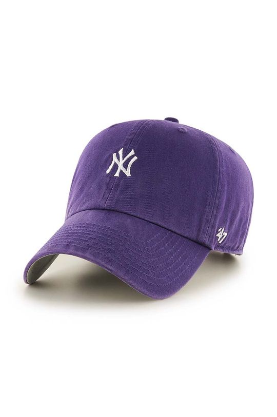 Хлопковая бейсболка MLB New York Yankees 47brand, фиолетовый панама 47brand fleece bucket new york yankees ярко фиолетовый b flcbk17pff bv