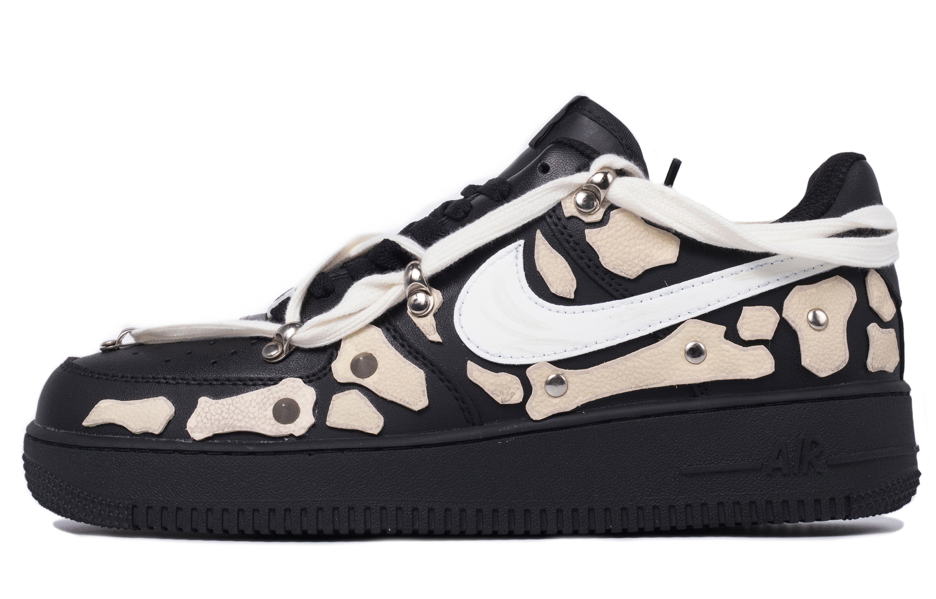 

Кроссовки Nike Air Force 1 Skateboarding Shoes Women's Low-top Black/beige, черный/бежевый